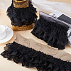 Gorgecraft 2 Yards 3 Layer Pleated Chiffon Lace Trim OCOR-GF0003-32-4