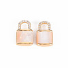 Brass Micro Pave Clear Cubic Zirconia Charms KK-T062-159G-NF-2