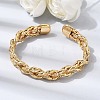 Brass Braided Rope Cuff Bangles for Women KK-CBACA61-01G-1