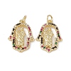 Brass Colorful Cubic Zirconia Pendants KK-E068-VA202-2-2