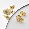 Rack Plating Brass Micro Pave Clear Cubic Zirconia Stud Earrings EJEW-K299-01G-F-2