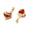 Brass Micro Pave Cubic Zirconia Pendants X-KK-G533-08G-2