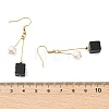 Natural Banded Agate(Dyed & Heated) & 304 Stainless Steel and Natural Cultured Freshwater Pearl Dangle Earrings EJEW-JE07108-5