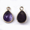 Natural Amethyst Charms X-G-N326-50B-2