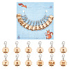 12Pcs 12 Style Flower with Number Pendant Locking Stitch Markers HJEW-AB00641-1