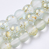 Frosted Spray Painted Glass Beads Strands X-GLAA-N035-03B-C09-1