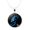 Glass Constellation Pendant Necklace with Brass Snake Chains PW-WG90948-02-1