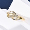 Brass Micro Pave Clear Cubic Zirconia Rings for Women RJEW-U047-14G-3