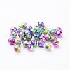Mixed Colorful Spray Painted Matte Acrylic Round Beads X-PB25P9282-2