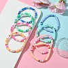 Handmade Polymer Clay Heishi Beads Stretch Bracelets Set BJEW-JB07258-5