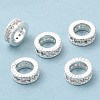 Rack Plating Brass Micro Pave Cubic Zirconia Beads KK-A186-03C-S-3