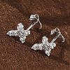 925 Sterling Silver Clear Cubic Zirconia Stud Earrings EJEW-Q032-01B-P-2