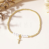 Chic Brass & Imitation Pearl Bead Stretch Bracelets GI8988-3