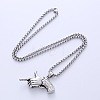 Fashionable Punk Style Titanium Steel Finger Gun Shape Pendant Necklaces for Trendy Nightlife CW1827-4