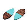 Opaque Resin & Walnut Wood Pendants RESI-N025-032-B03-3