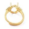 Rack Plating Oval Brass Micro Pave Cubic Zirconia Adjustable Ring Components KK-Q819-03G-3