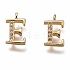 Brass Micro Pave Clear Cubic Zirconia Charms ZIRC-B002-39G-E-1