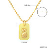 304 Stainless Steel Rectangle with Fruit Pendant Ball Chain Necklaces WGDAD40-03-2