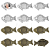 12Pcs 2 Colors Alloy Brooch Findings FIND-GA0008-64-1