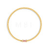 Birthstone 304 Stainless Steel Pave Cubic Zirconia Link Bracelets FS-WG4804B-11-1