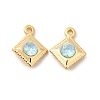 Brass Glass Charms KK-P340-08G-01-1