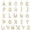 Brass Micro Pave Clear Cubic Zirconia Pendants KK-I476-01G-1