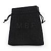 Polyester Imitation Burlap Packing Pouches Drawstring Bags ABAG-R005-18x13-09-1