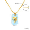 304 Stainless Steel Rectangle with Fruit Pendant Ball Chain Necklaces WGDAD40-04-1