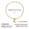 304 Stainless Steel Star Pendant Paperclip Chain PT Necklaces for Women QR3725-1