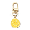 Smiling Face Enamel Pendant Decorations KEYC-WH0036-08LG-03-1