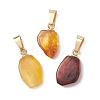 Gradient Color Natural Amber Pendants PALLOY-JF04930-02-1