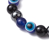 Round Gemstone Beaded Stretch Bracelets BJEW-JB11005-03-4