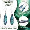 1 Pair Rack Plating Brass Natural Paua Shell Dangle Earrings EJEW-TA0001-86-3