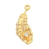 Brass Micro Pave Clear Cubic Zirconia Pendants KK-U015-12G-1