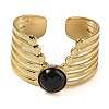 Natural Dyed & Heated Black Agate Finger Rings RJEW-U027-02G-08-2