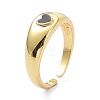 Real 18K Gold Plated Heart Open Cuff Rings KK-C224-09G-4