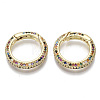 Brass Micro Pave Cubic Zirconia Spring Gate Rings ZIRC-S066-027-NF-2