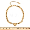 304 Stainless Steel Cable Chain Link Bracelets for Women BJEW-M051-01G-5