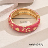 Vintage Elegant Flower Alloy Hinged Bangles for Women's Holiday Wear RJ0827-1-2