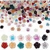 240Pcs 12 Style Camellia Transparent Resin Cabochons MRMJ-OC0003-41-1