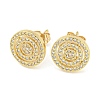 Brass Micro Pave Cubic Zirconia Ear Studs EJEW-P261-35G-1