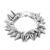 Hip-Hop Punk Goth CCB Plastic Spike Cone Charm Bracelets for Men WG608C0-01-5