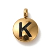 304 Stainless Steel Black Enamel Charms STAS-R009-01G-K-2