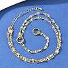 Brass Textured Link Chain Y Lariat Necklaces NJEW-H087-03G-2