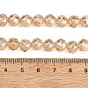 Electroplate Transparent Glass Beads Strands GLAA-H040-01E-4