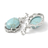 Synthetic Turquoise Oval Pendants G-NH0025-15P-28-2