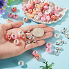 50Pcs 5 Colors Transparent Resin Rondelle European Beads RESI-TA0005-63B-6
