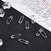 4 Pair Sterling Silver Safety Pin Shape Dangle Hoop Earrings for Men Women STER-AR0001-01-4
