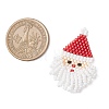 Glass Seed Beaded Santa Claus Pendants PALLOY-MZ00828-02-2