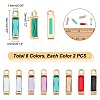 16Pcs 8 Colors Rack Plating Brass Inlaid Cubic Zirconia Charms ZIRC-DC0001-01-2